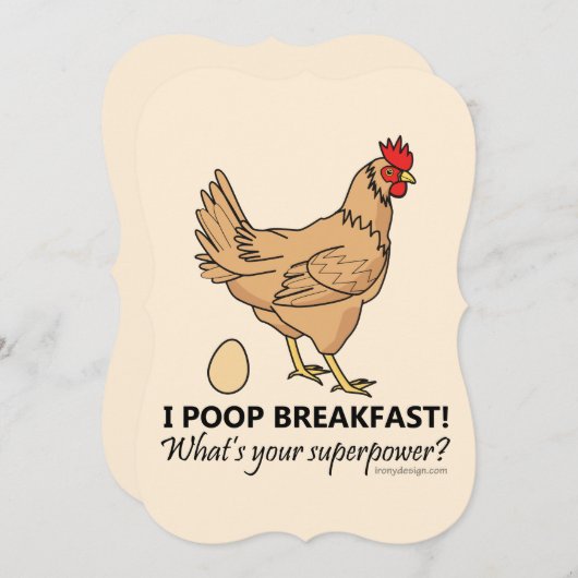 Chicken Poops Breakfast Funny Design (Front/Back)