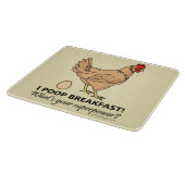 Chicken Poops Breakfast Funny Design Brown Cutting Board (Corner)
