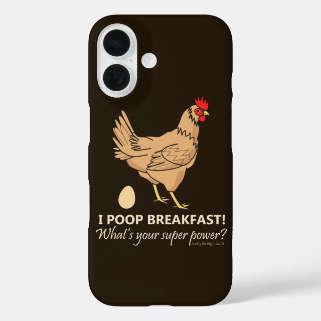 Chicken Poops Breakfast Funny Design Case-Mate iPhone Case (Back)
