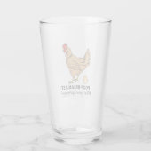 Chicken Poops Breakfast Funny Design Glass (Back)