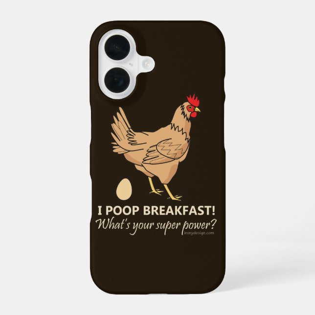 Chicken Poops Breakfast Funny Design Iphone Case (Back)