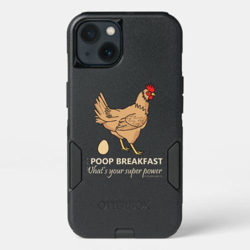 Chicken Poops Breakfast Funny Design iPhone 13 Case