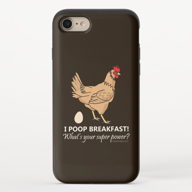 Chicken Poops Breakfast Funny Design Uncommon iPhone Case (Back)