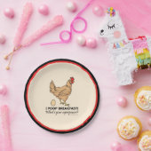 Chicken Poops Breakfast Funny Paper Plates (Party)