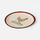 Chicken Poops Breakfast Funny Paper Plates (Angled)