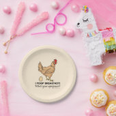 Chicken Poops Breakfast Funny Paper Plates (Party)
