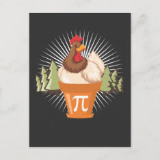 Chicken Pot Funny Pi Day Math Lover 3.14 Postcard at Zazzle