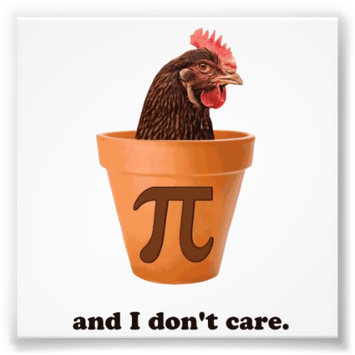 Chicken Pot Pi and I dont care Photo Print