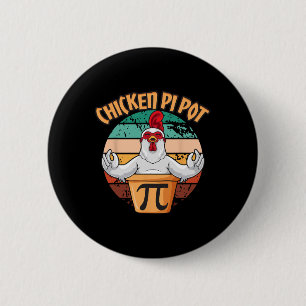 Chicken Pot Pi Apparel Pi Day Vintage Retro Math L Button