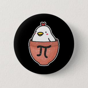 Chicken Pot Pi Day Funny Math Teacher Mathematics Button
