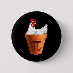 Chicken Pot Pi Day Gift Men Women Kids Math Button
