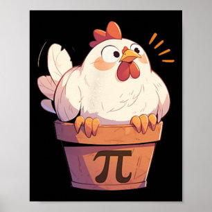 Chicken Pot Pi Day Men Women Kids Math Teacher Gif Poster