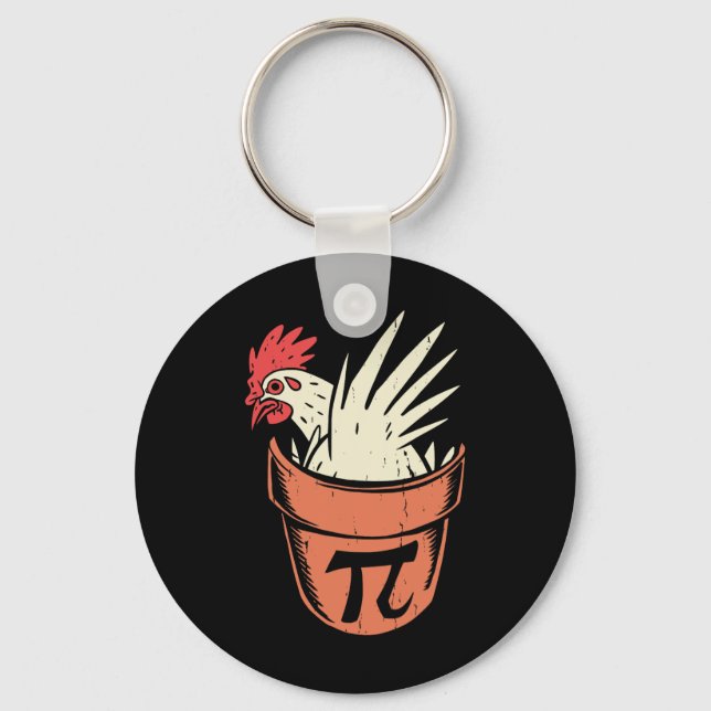 Chicken Pot Pi Funny Math Teacher Pun Pi Day  Keychain (Front)