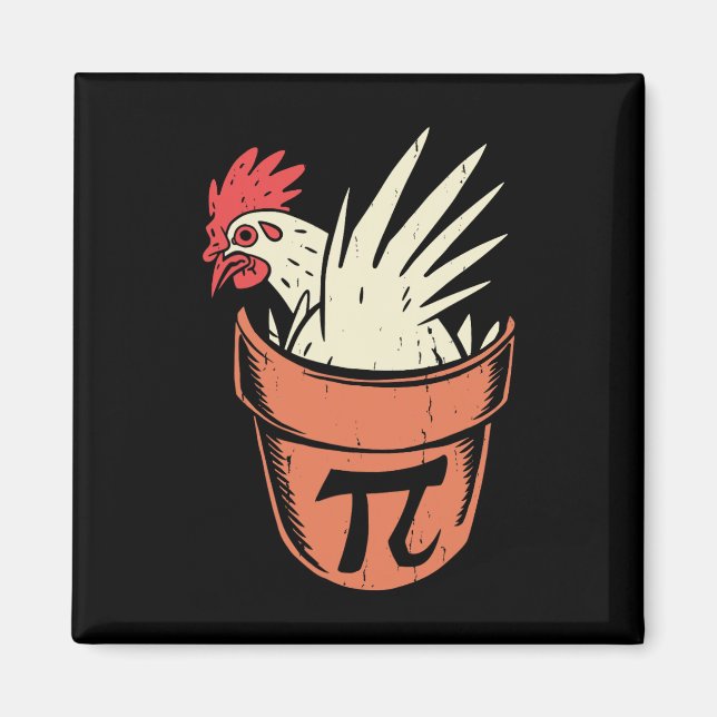 Chicken Pot Pi Funny Math Teacher Pun Pi Day  Magnet (Front)