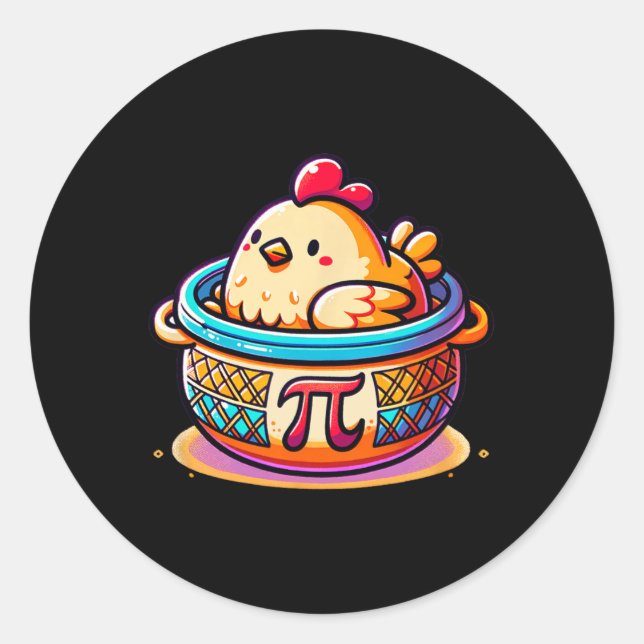 Chicken Pot Pi Funny Pi Day Math  Classic Round Sticker (Front)