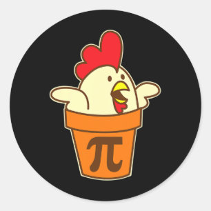 Chicken Pot Pi Geek Pie Mathematics Pun Funny Classic Round Sticker