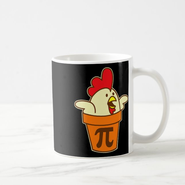 Chicken Pot Pi Geek Pie Mathematics Pun Funny  Coffee Mug (Right)