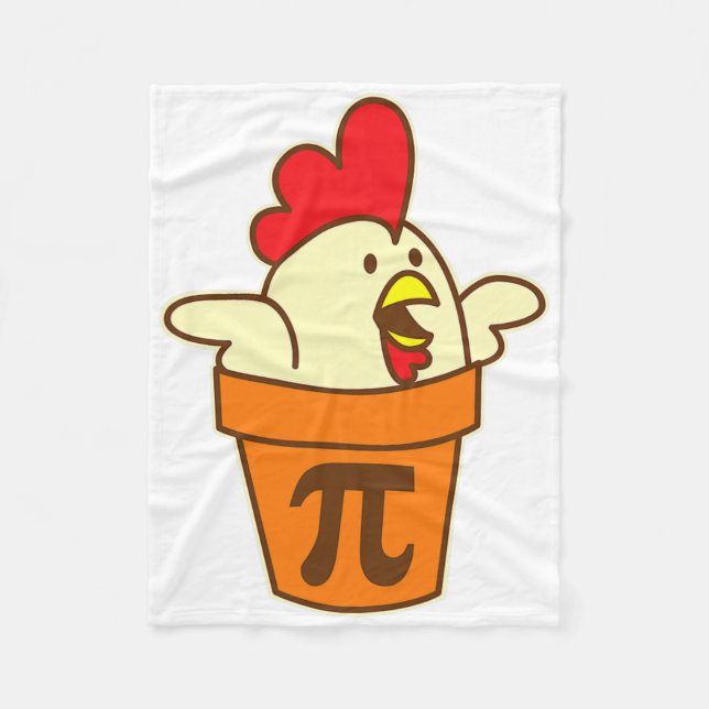 Chicken Pot Pi Geek Pie Mathematics Pun Funny  Fleece Blanket (Front)