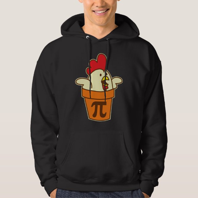Chicken Pot Pi Geek Pie Mathematics Pun Hoodie (Front)
