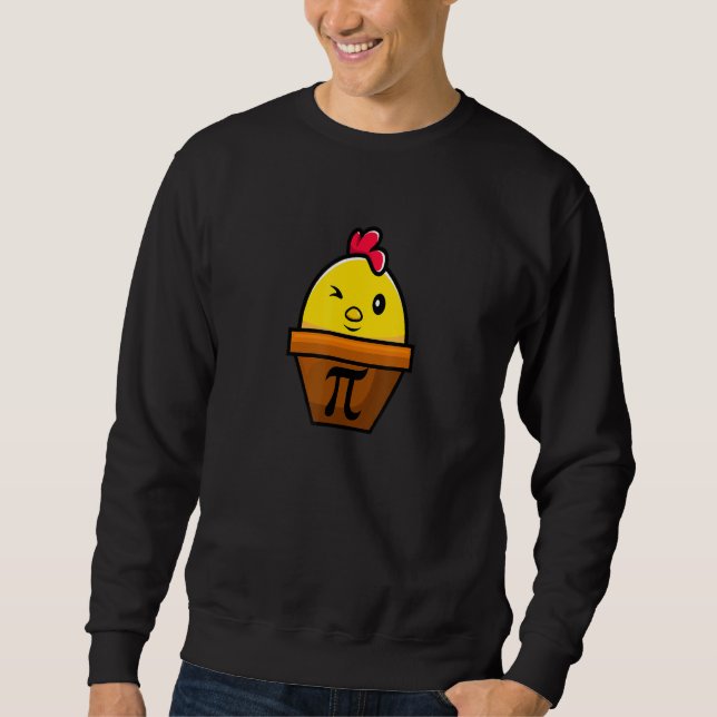 Chicken Pot Pi Math  Funny Academic Pi Day Sweatshirt (Front)
