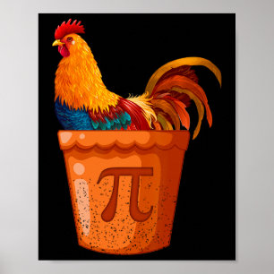 Chicken Pot Pi - Math Teacher - Math Humor - Funny Poster