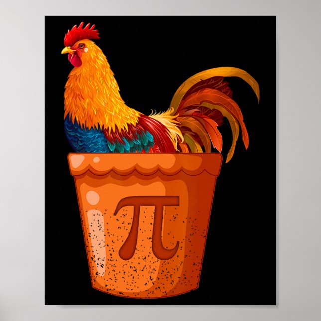Chicken Pot Pi - Math Teacher - Math Humor - Funny Poster (Front)