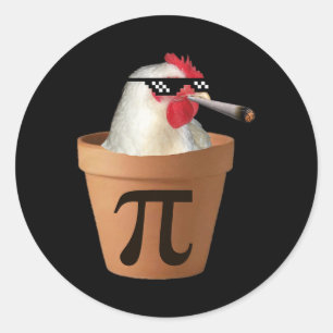 Chicken Pot Pie Funny Math Pi Day Classic Round Sticker