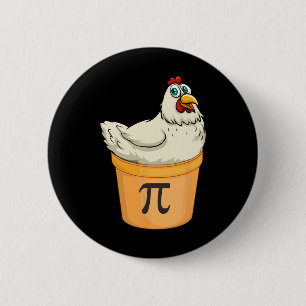 Chicken Pot Pie Funny Math Pun Chicken Pot Pi  Button