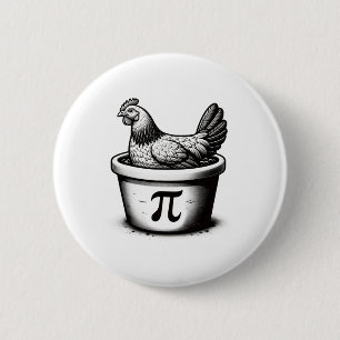Chicken Pot Pie Funny Math Pun Chicken Pot Pi Day  Button