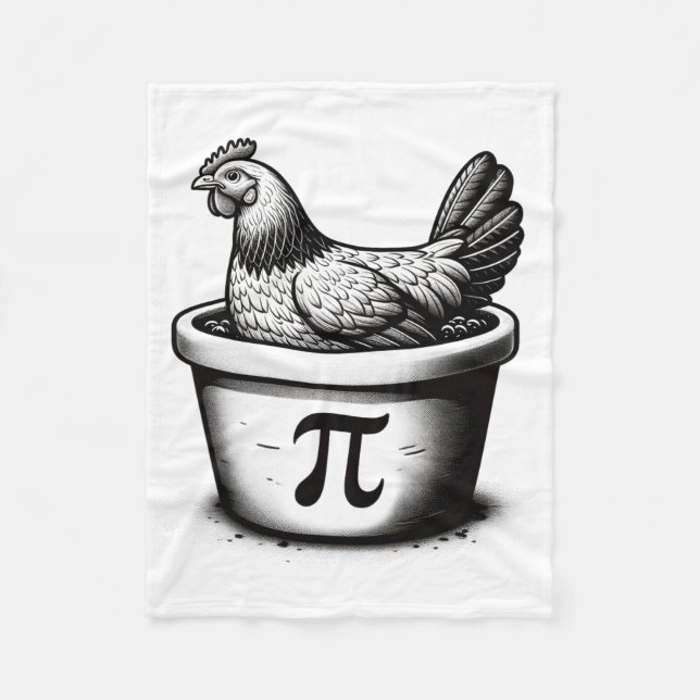 Chicken Pot Pie Funny Math Pun Chicken Pot Pi Day  Fleece Blanket (Front)