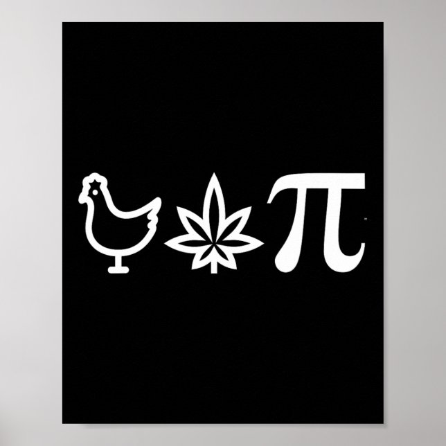Chicken Pot Pie Pi Day Weed Pun Math Numbers March Poster (Front)