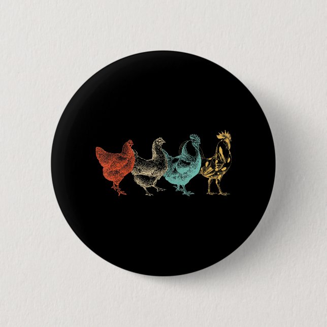 Chicken Poultry Farmer Women Men Farm Lover Button (Front)