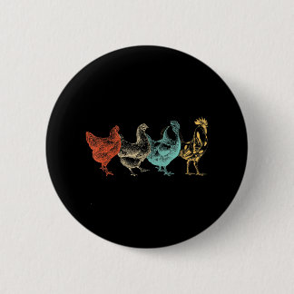 Chicken Poultry Farmer Women Men Farm Lover Button