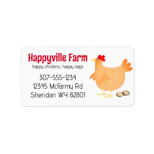 Chicken poultry free range farm eggs carton label