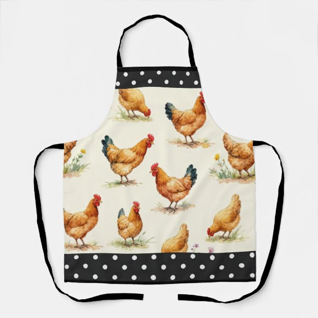 Chicken Print Design Apron (Front)