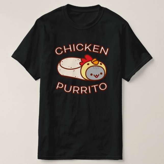 CHICKEN PURRITO Cat Burrito T-SHIRT (Design Front)