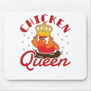 Chicken Queen Women Ladies Hen Farm Farmer Mouse Pad