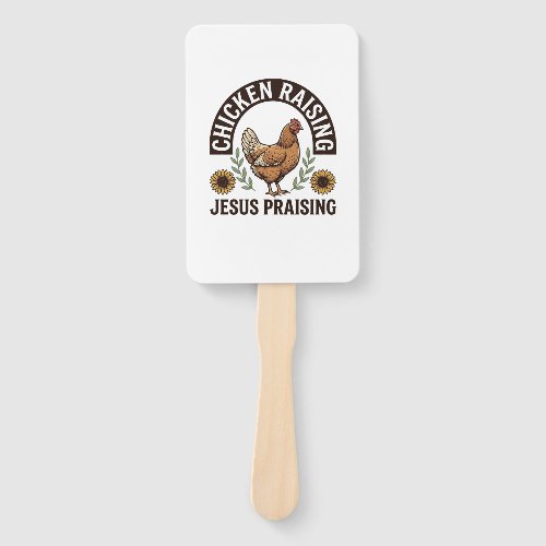Chicken Raising Jesus Praising Vintage Farm Shirt_ Hand Fan