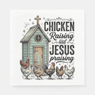 Chicken Raising Jesus Praising Vintage Farm Shirt Napkins