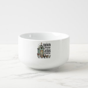 Chicken Raising Jesus Praising Vintage Farm Shirt Soup Mug