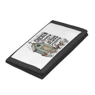 Chicken Raising Jesus Praising Vintage Farm Shirt Tri-fold Wallet