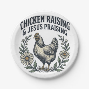 Chicken Raising & Jesus Praising Vintage Hen Paper Plates
