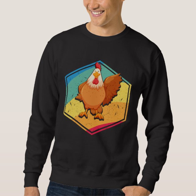 Chicken  Retro Style Sweatshirt (Front)