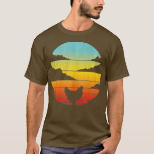 Chicken Retro Vintage 60s 70s Sunset Farm Poultry  T-Shirt