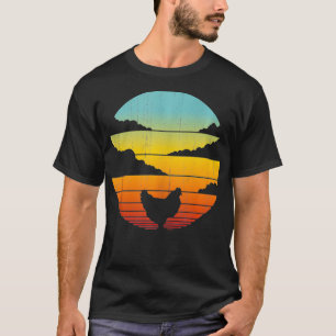Chicken Retro Vintage 60s 70s Sunset Farm Poultry T-Shirt