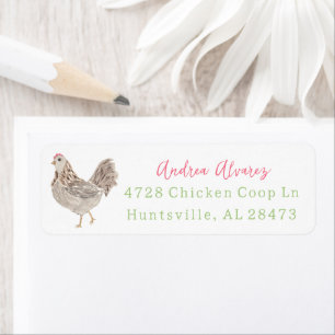 Chicken Return Address Label - Hen Address Label