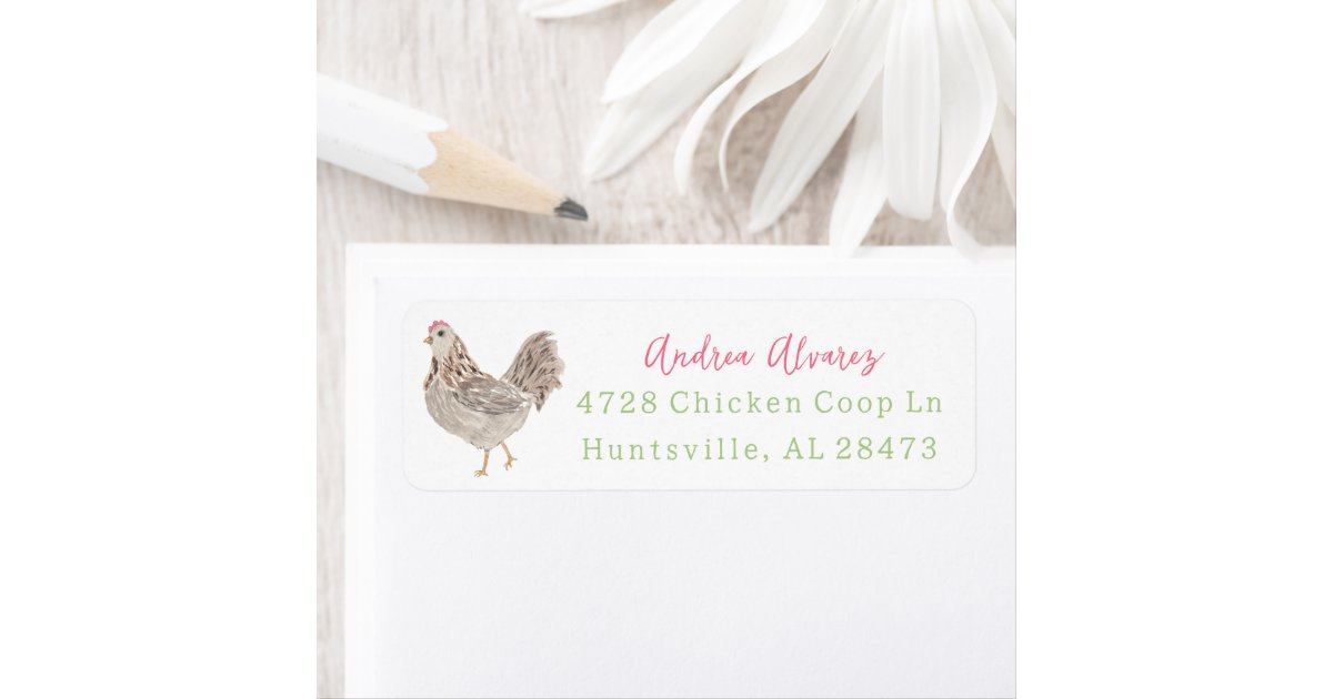 Chicken Return Address Label - Hen Address Label | Zazzle