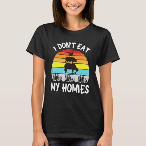Chicken Ride Pig Riding Cow Together I Don't Eat M T-Shirt