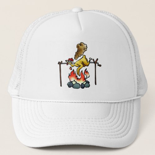Chicken Roasting on Spit Trucker Hat