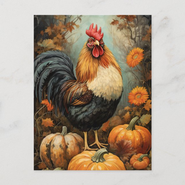 Chicken Rooster Art Postcard (Front)
